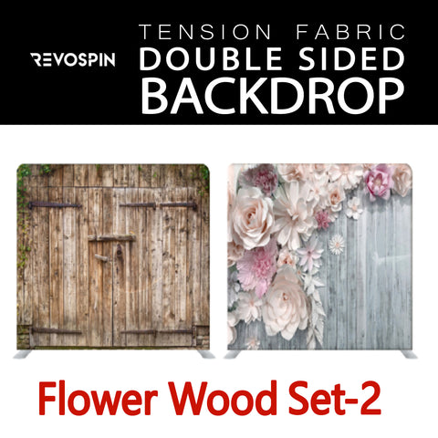 Flower Wood Set-2 Double Sided Tension Fabric Photo Booth Backdrop