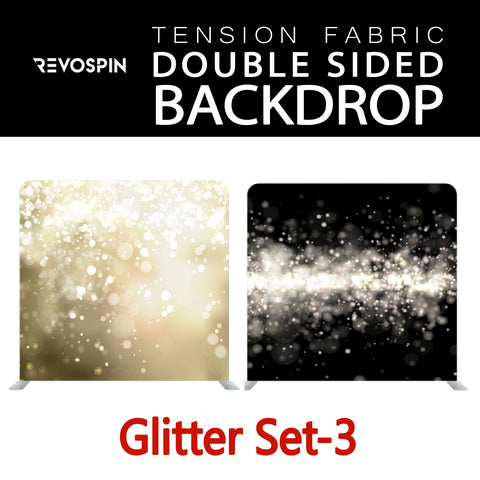 Glitter Set-3 Double Sided Tension Fabric Photo Booth Backdrop