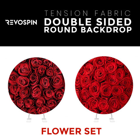 Flower Set-09 Double Sided Round Tension Fabric Photo Booth Backdrop