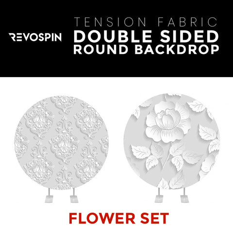 Flower Set-20 Double Sided Round Tension Fabric Photo Booth Backdrop
