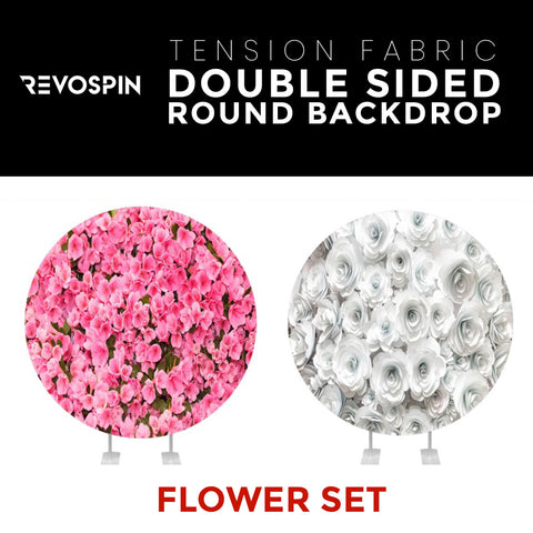 Flower Set-29 Double Sided Round Tension Fabric Photo Booth Backdrop