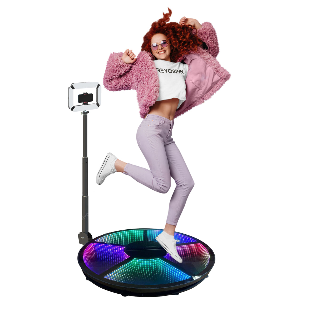 RevoSpin Infinite LED RAL-6 Round 360 Photo Booth Deluxe Package (AUTO