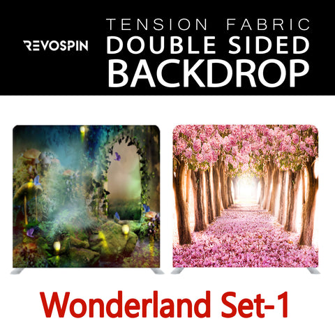 Wonderland Set-1 Double Sided Tension Fabric Photo Booth Backdrop