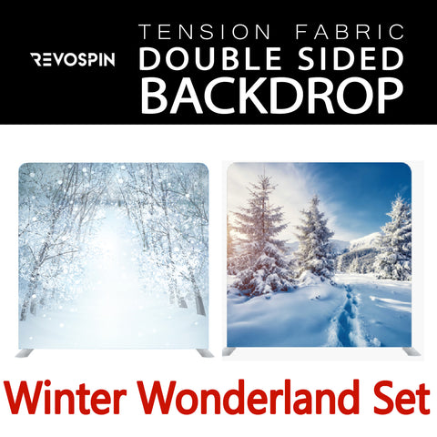 Winter Wonderland Set Double Sided Tension Fabric Photo Booth Backdrop
