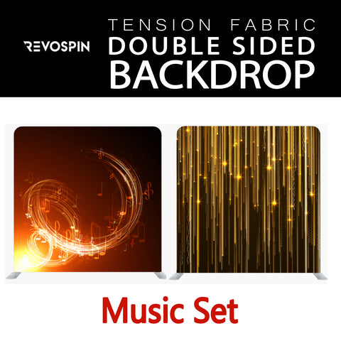 Music Set Double Sided Tension Fabric Photo Booth Backdrop