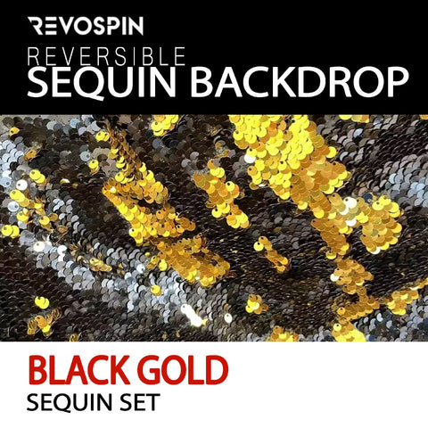Black Gold Reversible Sequin Photo Booth Backdrop