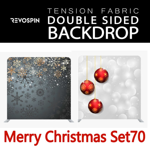 Merry Christmas Set70 Double Sided Tension Fabric Photo Booth Backdrop