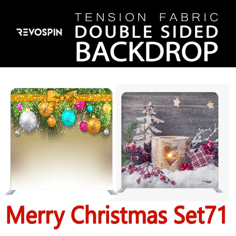 Merry Christmas Set71 Double Sided Tension Fabric Photo Booth Backdrop