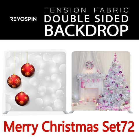 Merry Christmas Set72 Double  Sided Tension Fabric Photo Booth Backdrop