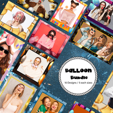 Balloon Bundle (10 Designs) - 360 Photo Booth Template Overlays