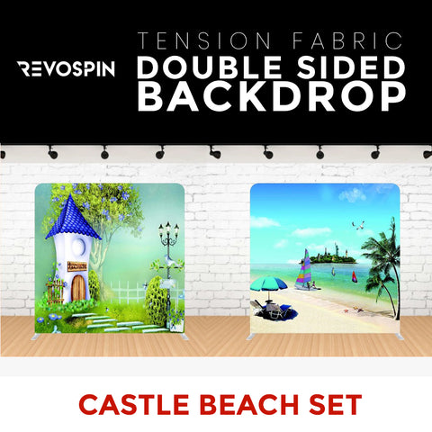 Castle Beach Set Double Sided Tension Fabric Photo Booth Backdrop