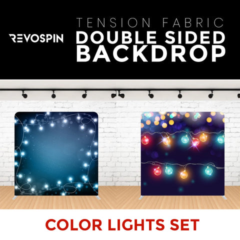 Color Lights Set-2 Double Sided Tension Fabric Photo Booth Backdrop