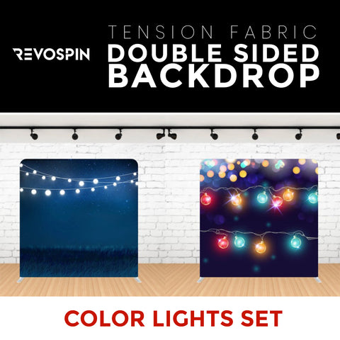 Color Lights Set-3 Double Sided Tension Fabric Photo Booth Backdrop