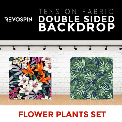 Flower Plants Set-3 Double Sided Tension Fabric Photo Booth Backdrop