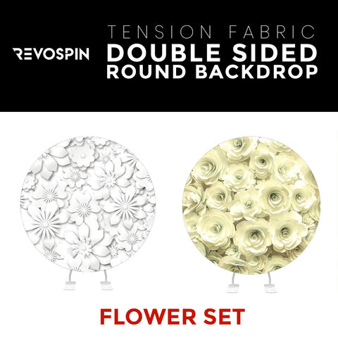 Flower Set-06 Double Sided Round Tension Fabric Photo Booth Backdrop