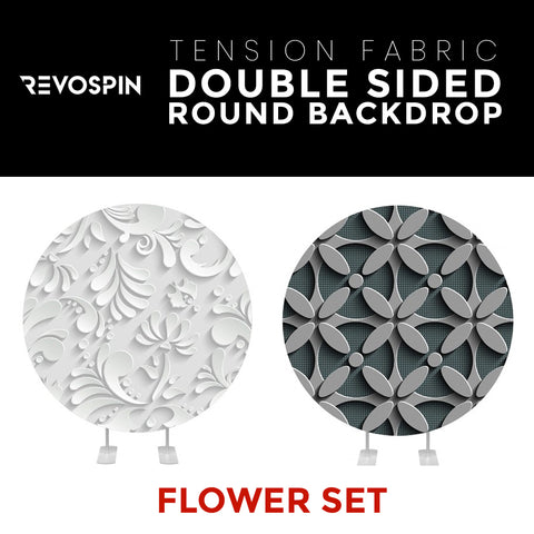 Flower Set-12 Double Sided Round Tension Fabric Photo Booth Backdrop