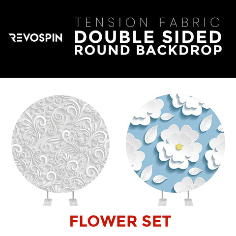 Flower Set-15 Double Sided Round Tension Fabric Photo Booth Backdrop