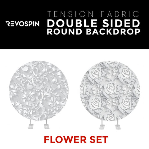 Flower Set-16 Double Sided Round Tension Fabric Photo Booth Backdrop