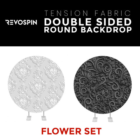 Flower Set-18 Double Sided Round Tension Fabric Photo Booth Backdrop