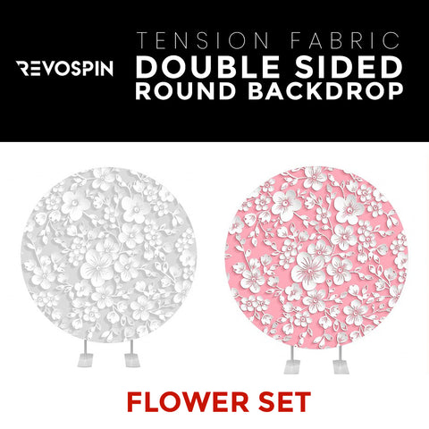 Flower Set-19 Double Sided Round Tension Fabric Photo Booth Backdrop