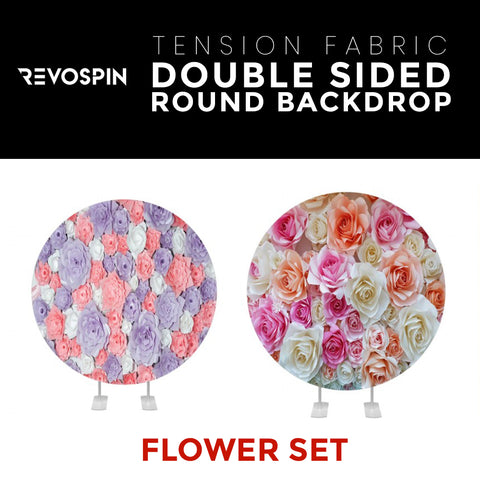 Flower Set-31 Double Sided Round Tension Fabric Photo Booth Backdrop