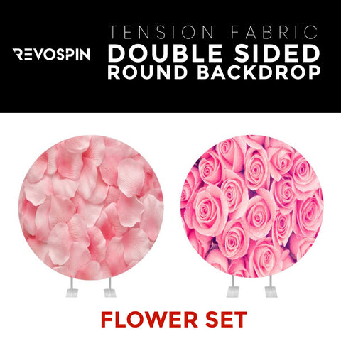 Flower Set-35 Double Sided Round Tension Fabric Photo Booth Backdrop