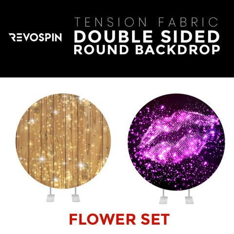 Flower Set-38 Double Sided Round Tension Fabric Photo Booth Backdrop