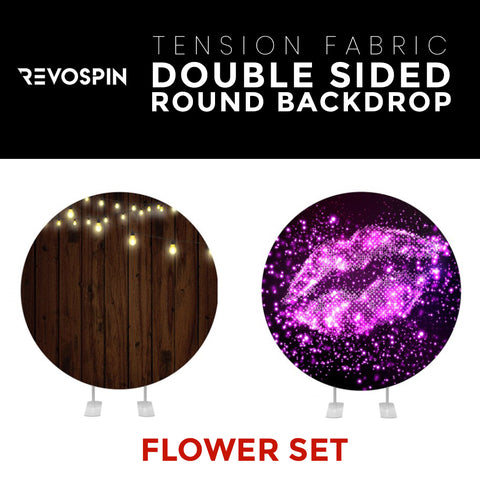 Flower Set-39 Double Sided Round Tension Fabric Photo Booth Backdrop
