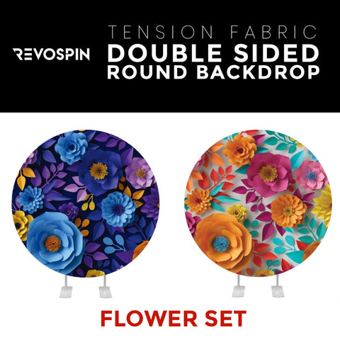 Flower Set-40 Double Sided Round Tension Fabric Photo Booth Backdrop