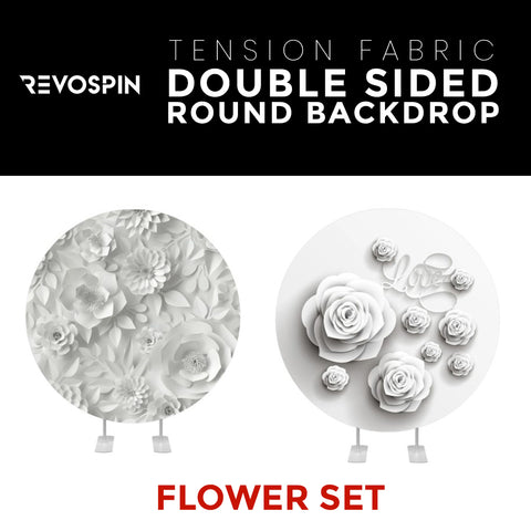 Flower Set-41 Double Sided Round Tension Fabric Photo Booth Backdrop