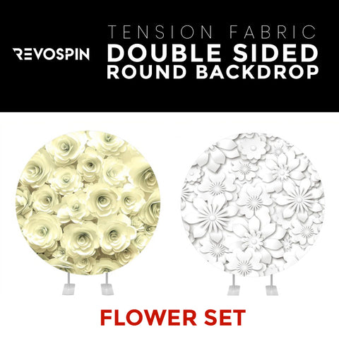 Flower Set-44 Double Sided Round Tension Fabric Photo Booth Backdrop