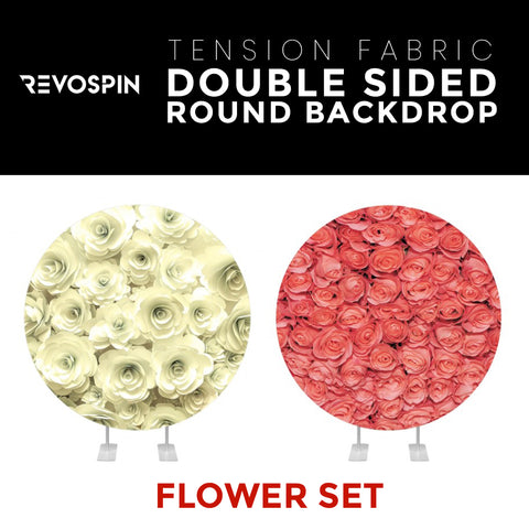 Flower Set-45 Double Sided Round Tension Fabric Photo Booth Backdrop