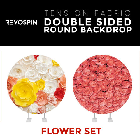 Flower Set-46 Double Sided Round Tension Fabric Photo Booth Backdrop
