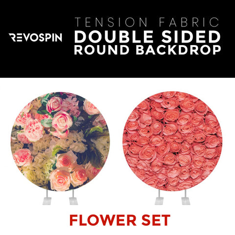 Flower Set-47 Double Sided Round Tension Fabric Photo Booth Backdrop