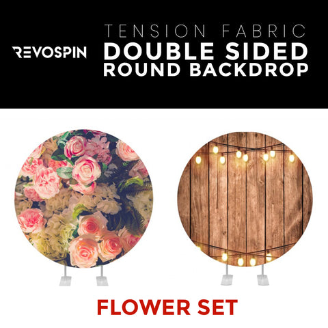 Flower Set-49 Double Sided Round Tension Fabric Photo Booth Backdrop