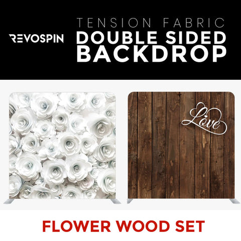 Flower Wood Set Double Sided Tension Fabric Photo Booth Backdrop