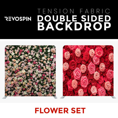 Flower Set2 Double Sided Tension Fabric Photo Booth Backdrop