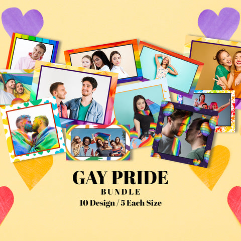 Gay Pride Bundle (10 Designs) - 360 Photo Booth Template Overlays