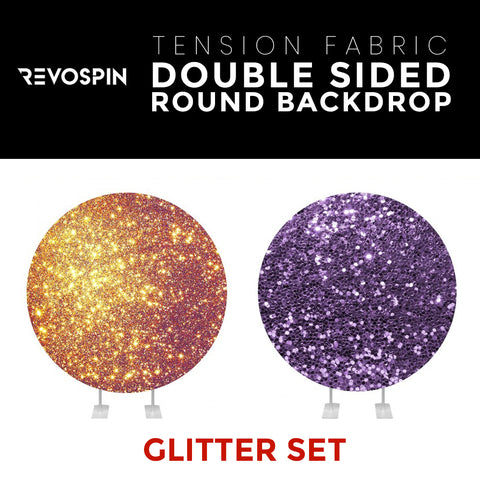 Glitter Set-12 Double Sided Round Tension Fabric Photo Booth Backdrop