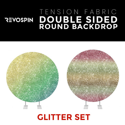 Glitter Set-14 Double Sided Round Tension Fabric Photo Booth Backdrop