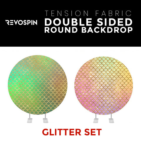 Glitter Set-15 Double Sided Round Tension Fabric Photo Booth Backdrop