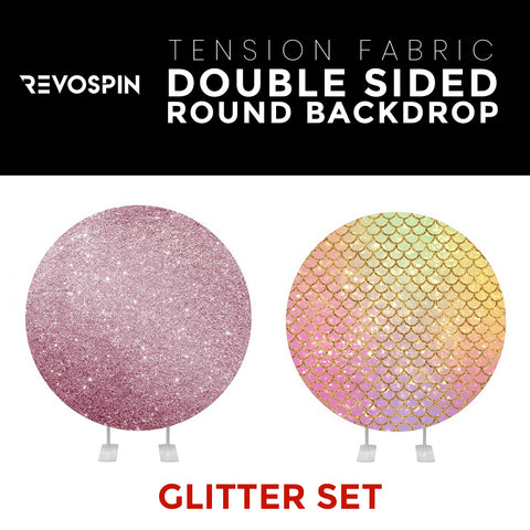 Glitter Set-16 Double Sided Round Tension Fabric Photo Booth Backdrop