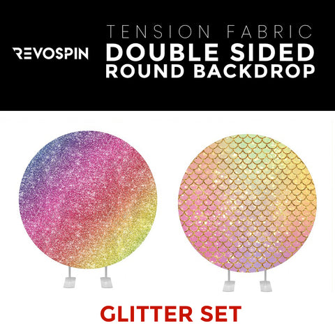 Glitter Set-17 Double Sided Round Tension Fabric Photo Booth Backdrop