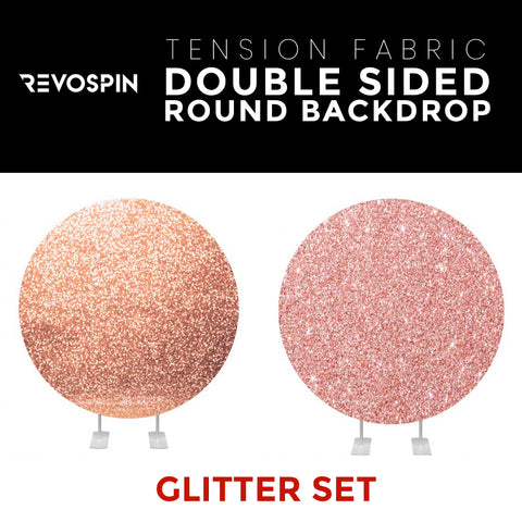 Glitter Set-1 Double Sided Round Tension Fabric Photo Booth Backdrop