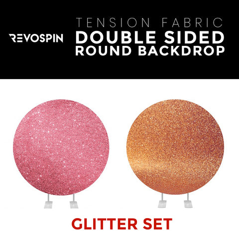Glitter Set-21 Double Sided Round Tension Fabric Photo Booth Backdrop