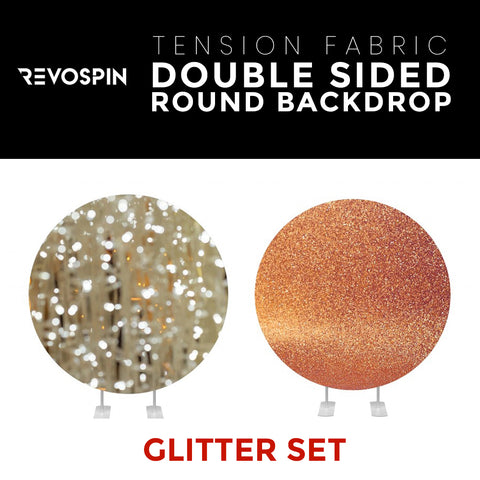 Glitter Set-22 Double Sided Round Tension Fabric Photo Booth Backdrop