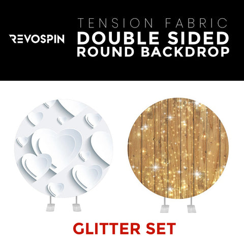 Glitter Set-23 Double Sided Round Tension Fabric Photo Booth Backdrop
