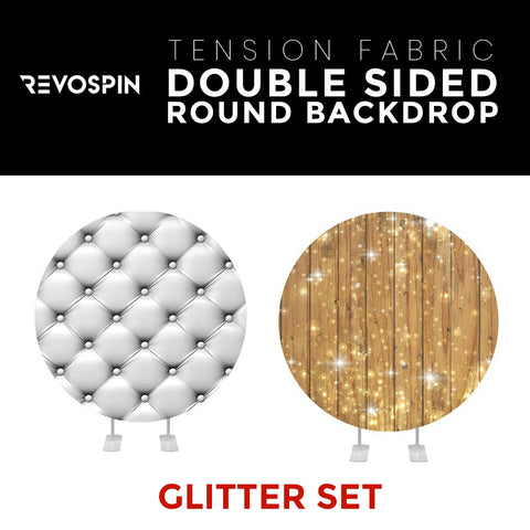 Glitter Set-24 Double Sided Round Tension Fabric Photo Booth Backdrop