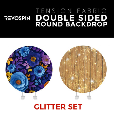 Glitter Set-26 Double Sided Round Tension Fabric Photo Booth Backdrop