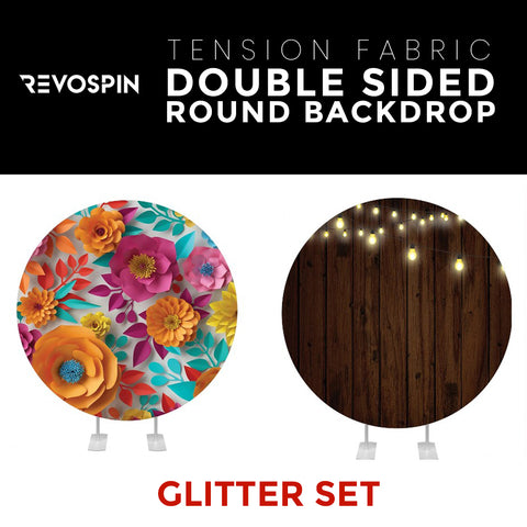 Glitter Set-27 Double Sided Round Tension Fabric Photo Booth Backdrop